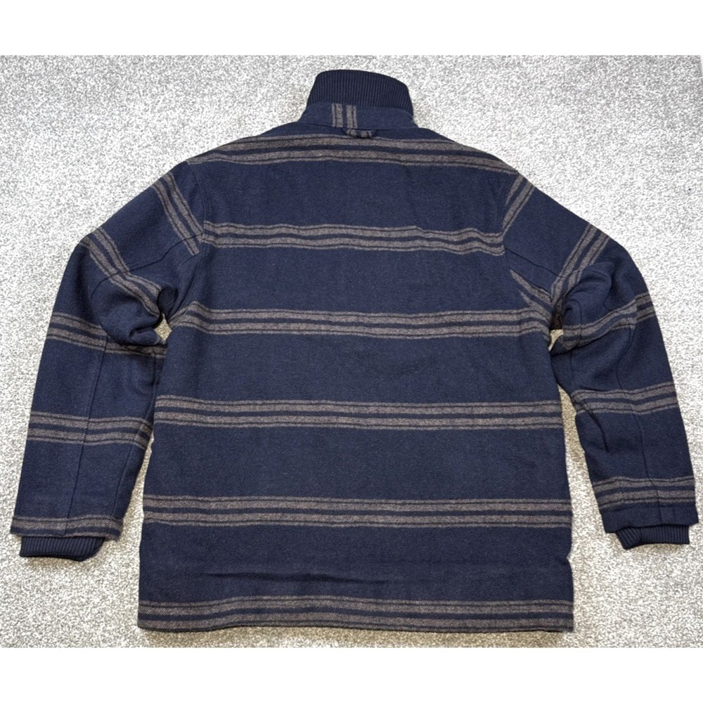 Jachs New York Wool Blend Sherpa Lined Jacket Mens Large Navy Plaid Insulated - Picture 3 of 12